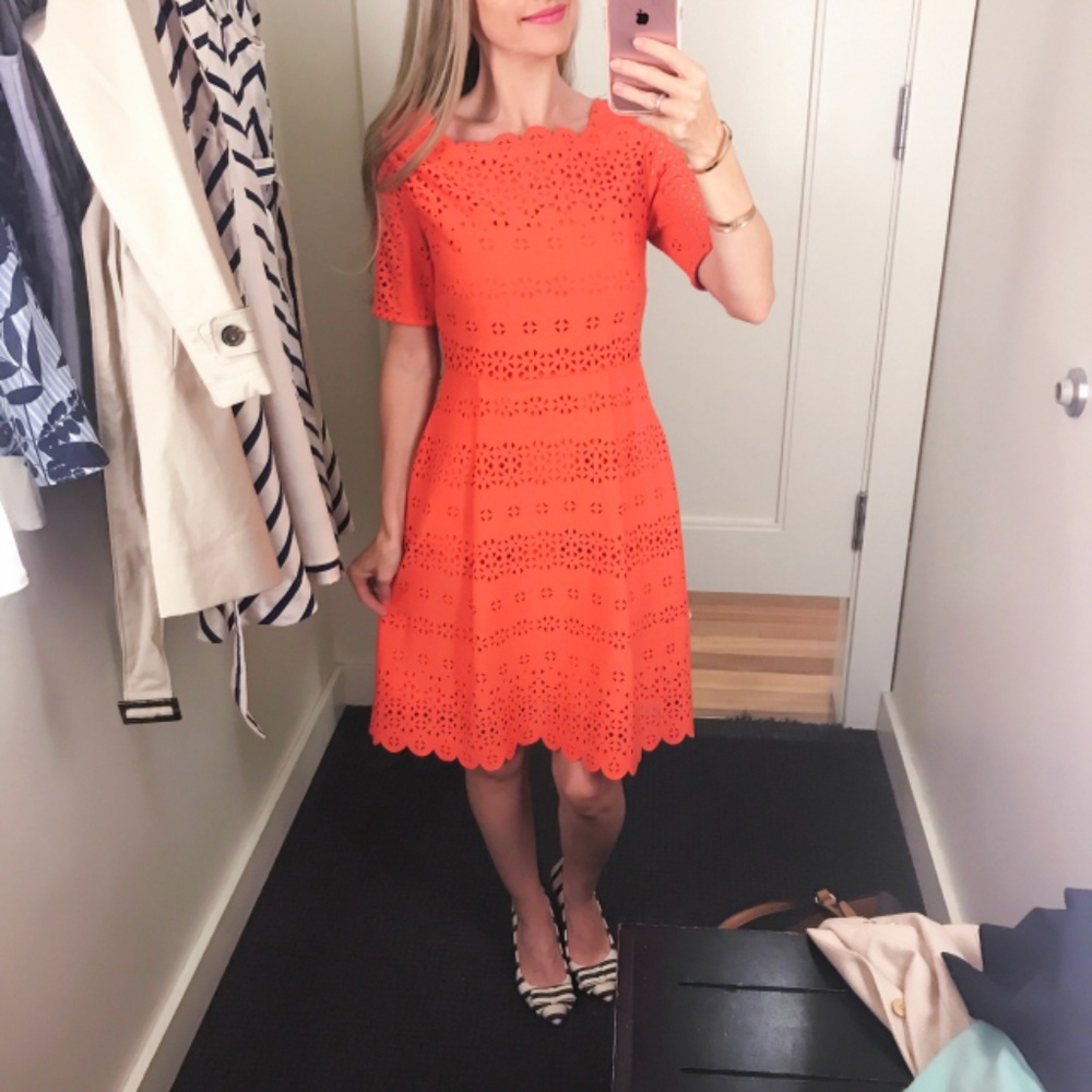 Banana Republic laser cut-out, fit & flare dress